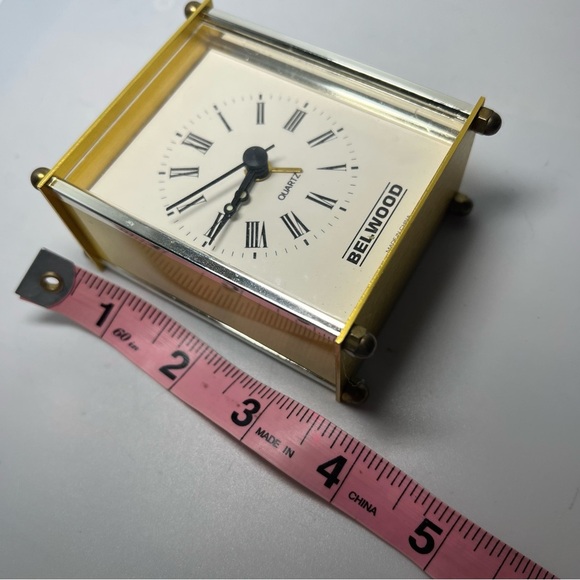 Vintage Belwood Gold-tone Quartz Carriage Clock With Alarm Works! - Picture 3 of 4